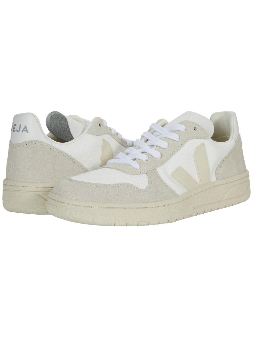VEJA MEN'S V-10 SNEAKER, B-MESH WHITE/NATURAL/PIERRE, 13